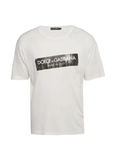 Pre-owned Dolce & Gabbana Logo-print Crew-neck T-shirt In White