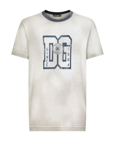 Dolce & Gabbana Logo-print Crew-neck T-shirt In White