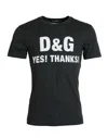 Dolce & Gabbana Gray Logo Print Crewneck Short Sleeve T-shirt In Black