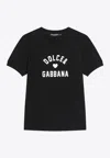 Dolce & Gabbana Black Cotton Logo T-shirt In Black