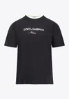 Dolce & Gabbana Logo-embroidered Layering Cotton T-shirt In Black
