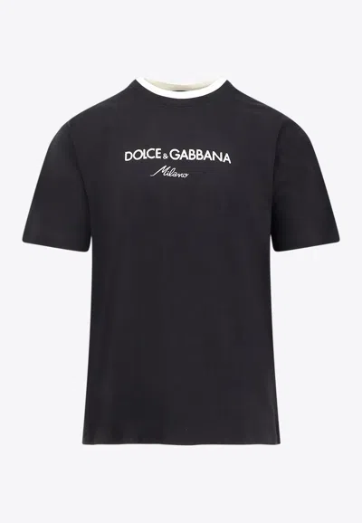 DOLCE & GABBANA LOGO PRINT CREWNECK T-SHIRT