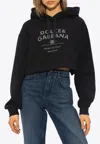 Dolce & Gabbana Logo-print Cotton-blend Hoodie In Black