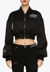 Dolce & Gabbana Logo-print Cropped Jacket In Black