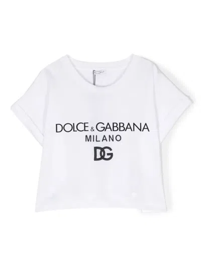 Dolce & Gabbana Kids' Dg Milano Logo-print T-shirt In White