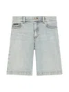 Dolce & Gabbana Logo-print Denim Bermuda Shorts In Blue
