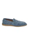 Dolce & Gabbana Logo-print Denim Loafers In Blue