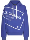 DOLCE & GABBANA LOGO-PRINT DRAWSTRING HOODIE