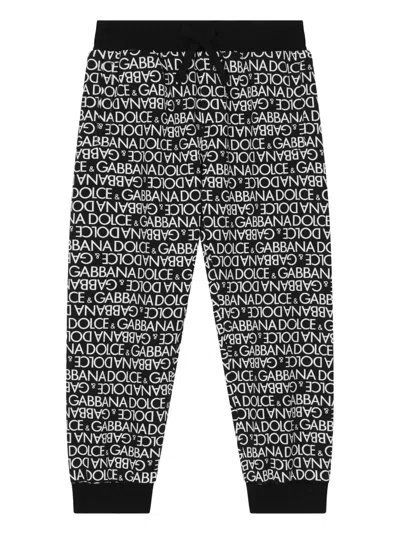 DOLCE & GABBANA LOGO-PRINT DRAWSTRING TRACK PANTS