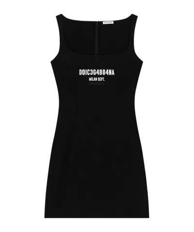 Dolce & Gabbana Logo-print Dress In Black
