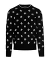 Dolce & Gabbana Dg-logo Jacquard Wool-silk Jumper In Black
