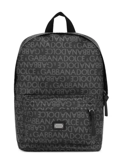 Dolce & Gabbana Kids' Logo-print Front-pocket Backpack In Black