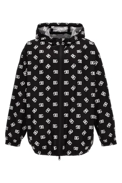 DOLCE & GABBANA DOLCE & GABBANA LOGO PRINT HOODED JACKET