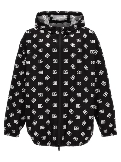 DOLCE & GABBANA DOLCE & GABBANA LOGO PRINT HOODED JACKET