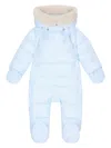 Dolce & Gabbana Logo-print Hooded Padded Snowsuit In Blue