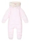 Dolce & Gabbana Logo-print Hooded Padded Snowsuit In Pink