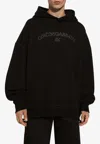 Dolce & Gabbana Cotton Sweatshirt With Frontal Logo In Black