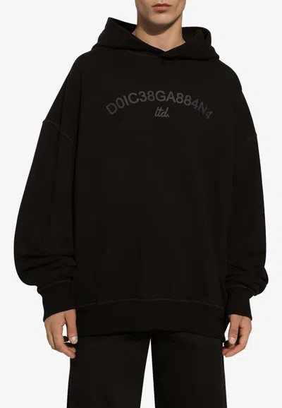 Dolce & Gabbana Logo Print Hooded Sweatshirt In Black