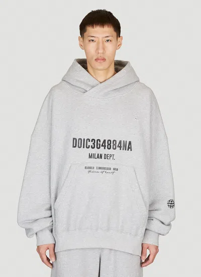 Dolce & Gabbana Logo Print Hooded Sweatshirt In Grey