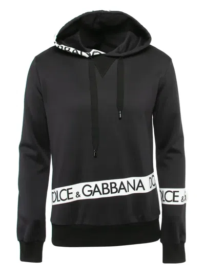 Pre-owned Dolce & Gabbana Logo-print Hoodie In Black