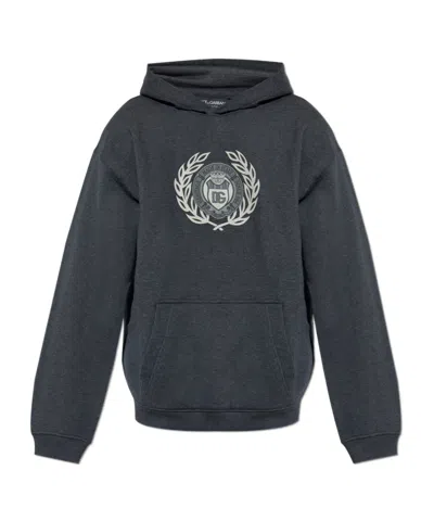Dolce & Gabbana Logo-print Hoodie In Black