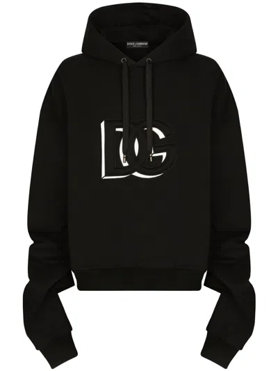 Dolce & Gabbana Logo-print Hoodie In Black