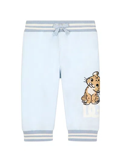 Dolce & Gabbana Babies' Logo-print Jersey Joggings In Blue