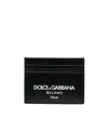 Dolce & Gabbana Logo-print Leather Card Holder In Black