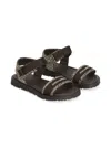 Dolce & Gabbana Logo-print Leather Sandals In Brown