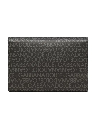 Dolce & Gabbana Logo-print Leather Shoulder Bag In Black