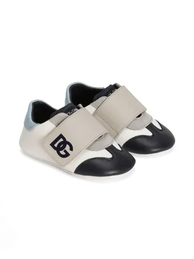 Dolce & Gabbana Babies' Logo-print Leather Sneakers In White