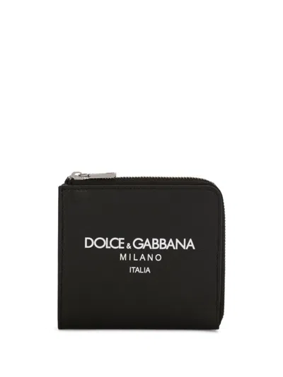 DOLCE & GABBANA DOLCE & GABBANA LOGO PRINT LEATHER WALLET