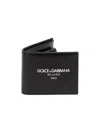 Dolce & Gabbana Logo-print Leather Wallet In Black