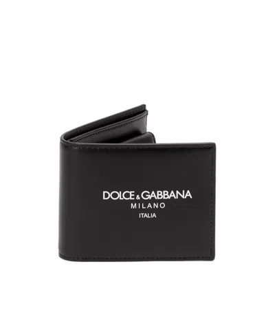 Dolce & Gabbana Logo-print Leather Wallet In Black