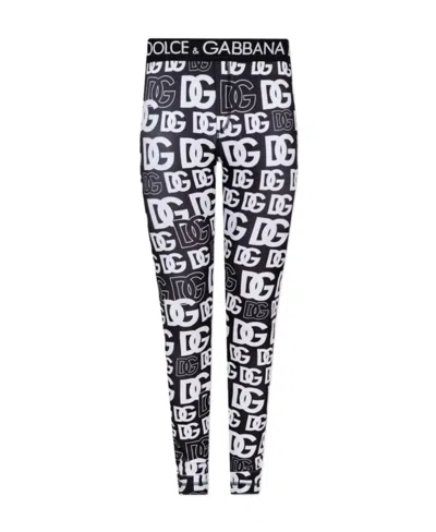 Dolce & Gabbana Logo-print Leggings In Black