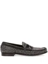 Dolce & Gabbana Jacquard Canvas Loafers In Black