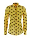Dolce & Gabbana Logo-print Long-sleeve Shirt In Yellow