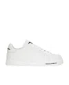 Dolce & Gabbana Leather Sneakers With Lateral Logo Patch In White