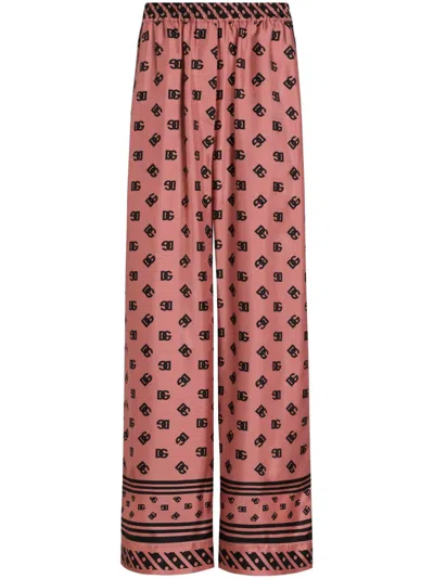 DOLCE & GABBANA LOGO-PRINT PALAZZO PANTS