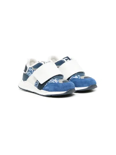 Dolce & Gabbana Kids' Logo-print Panelled Sneakers In Blue