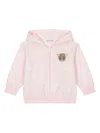 Dolce & Gabbana Logo-print Patch-detailed Hoodie In Pink