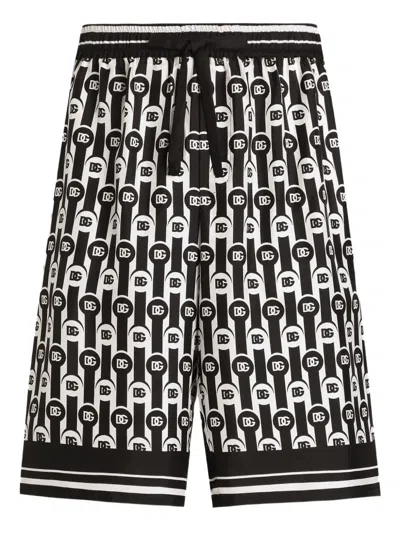 Dolce & Gabbana Logo-print Patterned Shorts In Multi