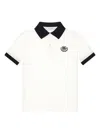 Dolce & Gabbana Embroidered Logo Cotton Pique Polo Shirt 4-12 Years In White
