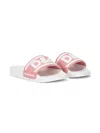 Dolce & Gabbana Logo-print Detail Sandals In 8b405 Bianco/rosa