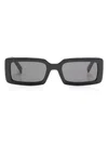 Dolce & Gabbana Logo-print Rectangle-frame Sunglasses In Black