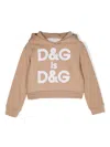 Dolce & Gabbana Logo-print Rhinestone-embellished Hoodie In Nude