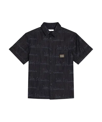 Dolce & Gabbana Logo-print Shirt In Tannin