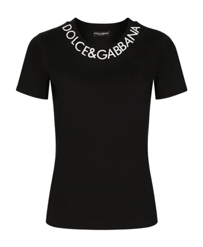 Dolce & Gabbana Logo-print Short-sleeve T-shirt In Black