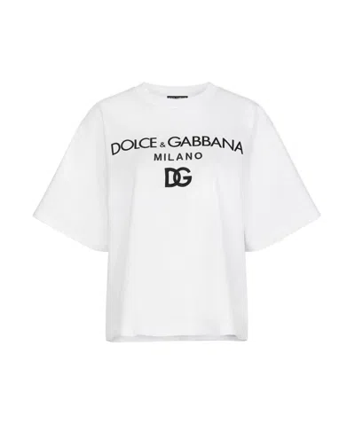 Dolce & Gabbana Logo-print Short-sleeve T-shirt In White