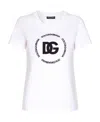 Dolce & Gabbana White T-shirt With Logo Lettering Print In Cotton In White